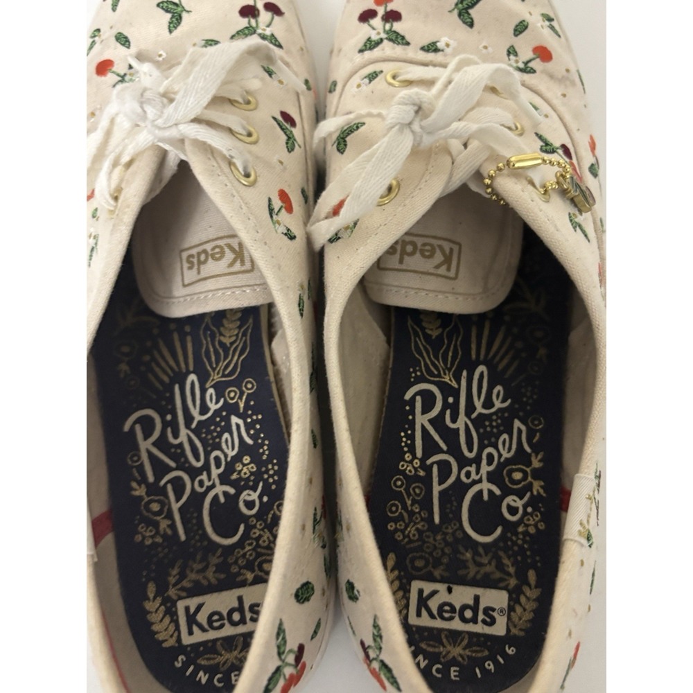 Keds x Rifle Paper Co Champion Lively Cherries Canvas Sneakers Womens 7.5 - Picture 9 of 9